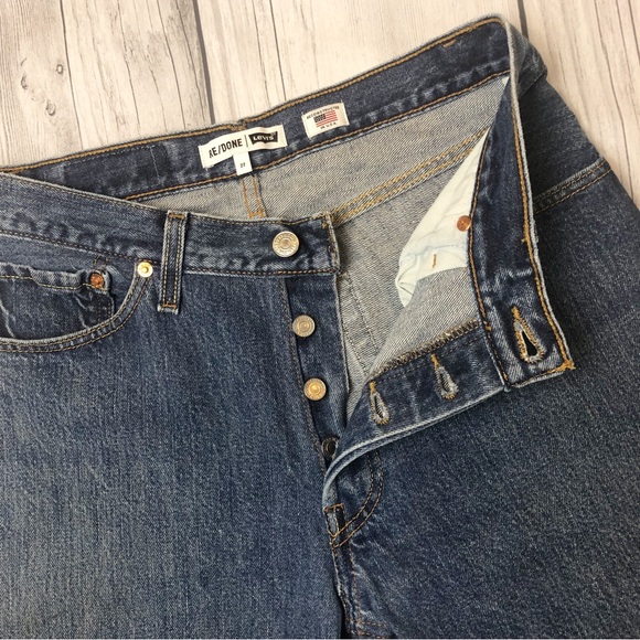 NWT RE/DONE Levi’s Mid Rise Skinny Jeans Indigo Sz 27 - Picture 4 of 16